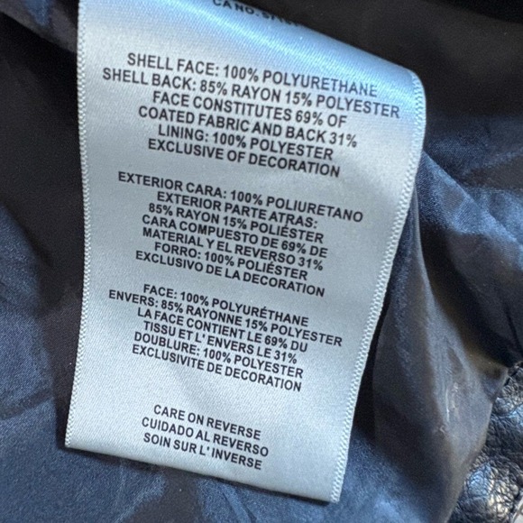 LEVIS STRAUSS -  Faux Leather Biker Jacket -‎ Black - Women's Sz M - Picture 10 of 13